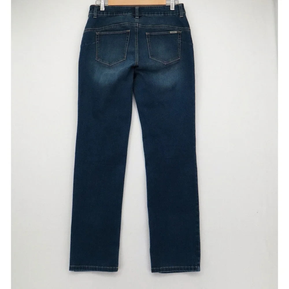 Chicos Sz 0 So Lifting So Slimming Jeans Womens Sz 4 (Sm) Dark Wash Straight Leg